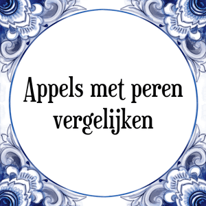 Spreuk Appels met peren
vergelijken