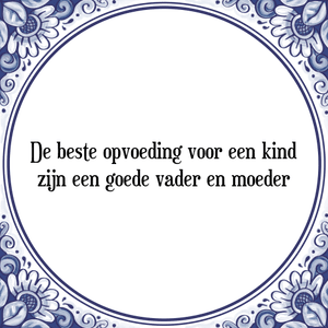 Spreuk De beste opvoeding voor een kind
zijn een goede vader en moeder