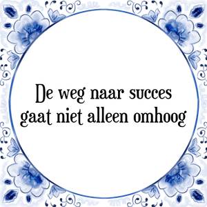 Spreuk De weg naar succes
gaat niet alleen omhoog