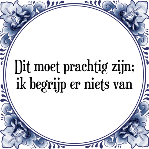 Spreuk Dit moet prachtig zijn;
ik begrijp er niets van