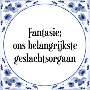 Spreuk Fantasie;
ons belangrijkste
geslachtsorgaan