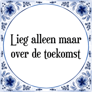 Spreuk Lieg alleen maar
over de toekomst