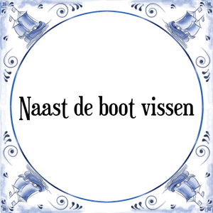 Spreuk Naast de boot vissen