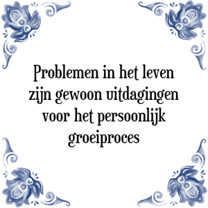 Spreuk Problemen in het leven
zijn gewoon uitdagingen
voor het persoonlijk
groeiproces