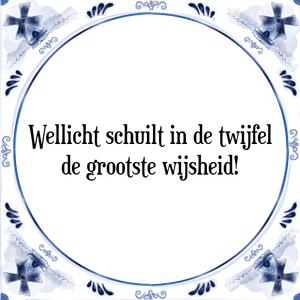 Spreuk Wellicht schuilt in de twijfel
de grootste wijsheid!