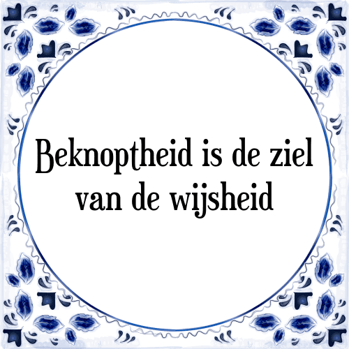 Beknoptheid is de ziel van de wijsheid - Tegeltje met Spreuk