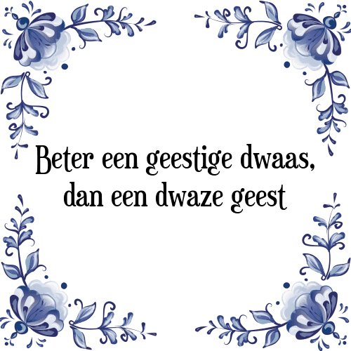 Beter een geestige dwaas, dan een dwaze geest - Tegeltje met Spreuk