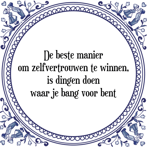 De beste manier om zelfvertrouwen te winnen, is dingen doen waar je bang voor bent - Tegeltje met Spreuk