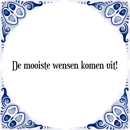 De mooiste wensen komen uit! - Tegeltje met Spreuk