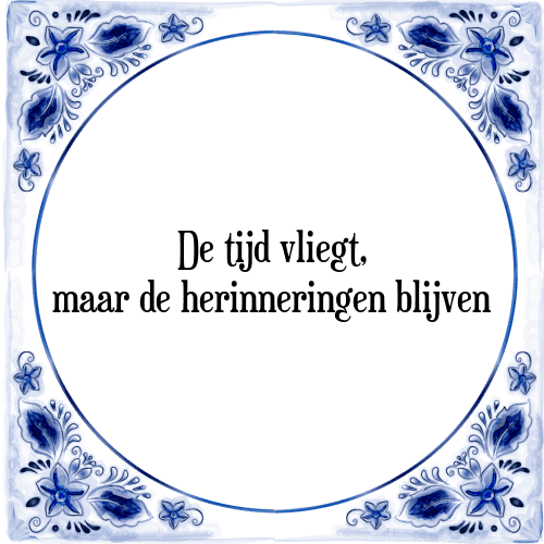 De tijd vliegt, maar de herinneringen blijven - Tegeltje met Spreuk