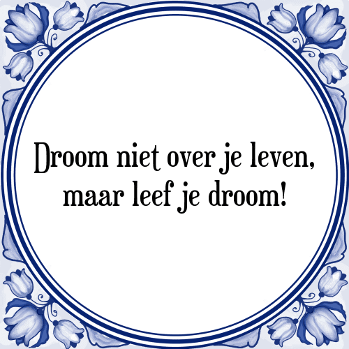 Droom niet over je leven, maar leef je droom! - Tegeltje met Spreuk