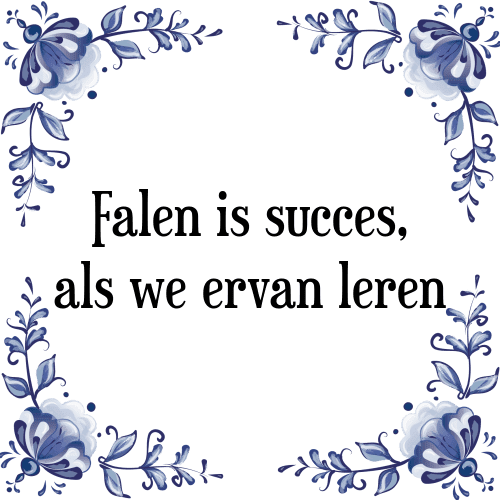 Falen is succes, als we ervan leren - Tegeltje met Spreuk