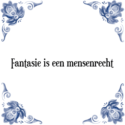 Fantasie is een mensenrecht - Tegeltje met Spreuk