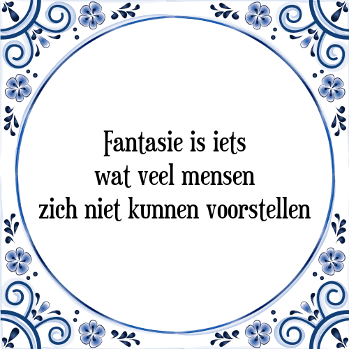 Fantasie is iets wat veel mensen zich niet kunnen voorstellen - Tegeltje met Spreuk