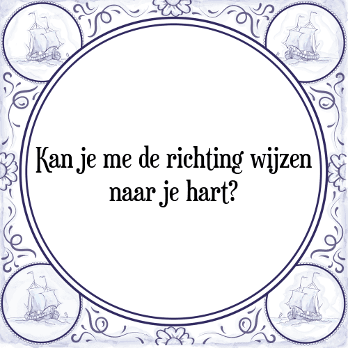 Kan je me de richting wijzen naar je hart? - Tegeltje met Spreuk