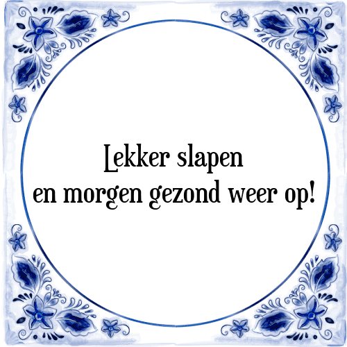 Lekker slapen en morgen gezond weer op! - Tegeltje met Spreuk