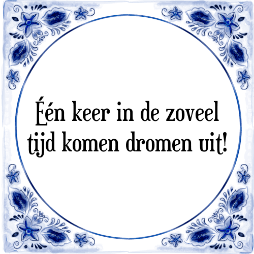 Één keer in de zoveel tijd komen dromen uit! - Tegeltje met Spreuk