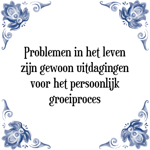 Problemen in het leven zijn gewoon uitdagingen voor het persoonlijk groeiproces - Tegeltje met Spreuk