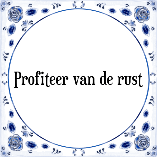 Profiteer van de rust - Tegeltje met Spreuk