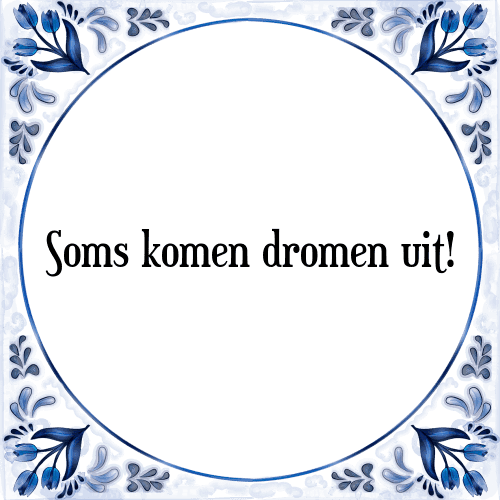 Soms komen dromen uit! - Tegeltje met Spreuk