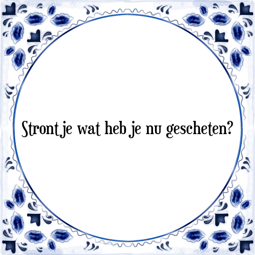 Strontje wat heb je nu gescheten? - Tegeltje met Spreuk