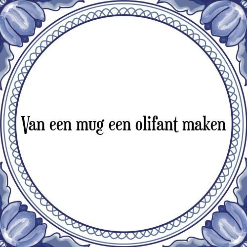 Van een mug een olifant maken - Tegeltje met Spreuk