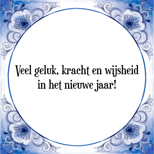 Veel geluk, kracht en wijsheid in het nieuwe jaar! - Tegeltje met Spreuk