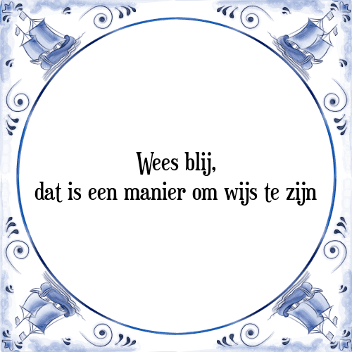 Wees blij, dat is een manier om wijs te zijn - Tegeltje met Spreuk